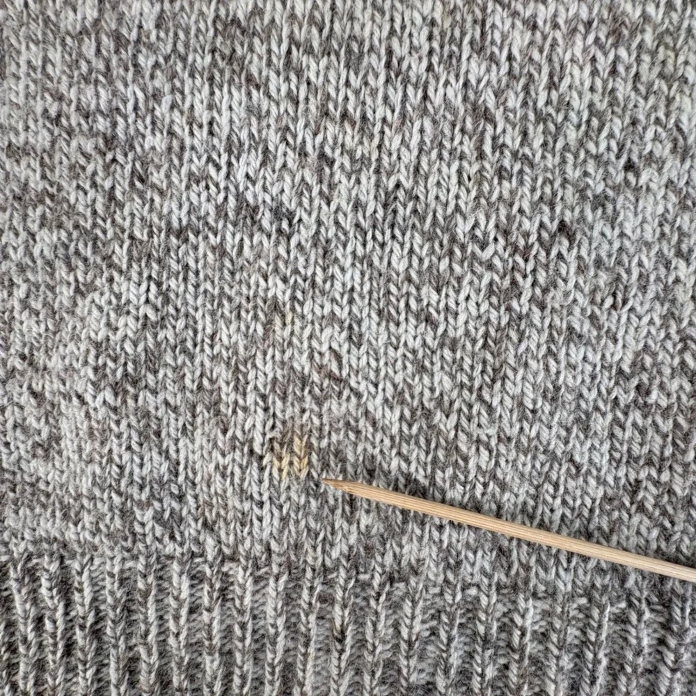 Vtg Eddie Bauer Mens Medium Tall Crewneck Sweater Oatmeal Marl Knit Ribbed Trim - Picture 5 of 5